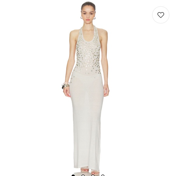 Aya Muse Dresses & Skirts - Aya muse Oriel maxi dress in elephant Elegant White Halter Dress